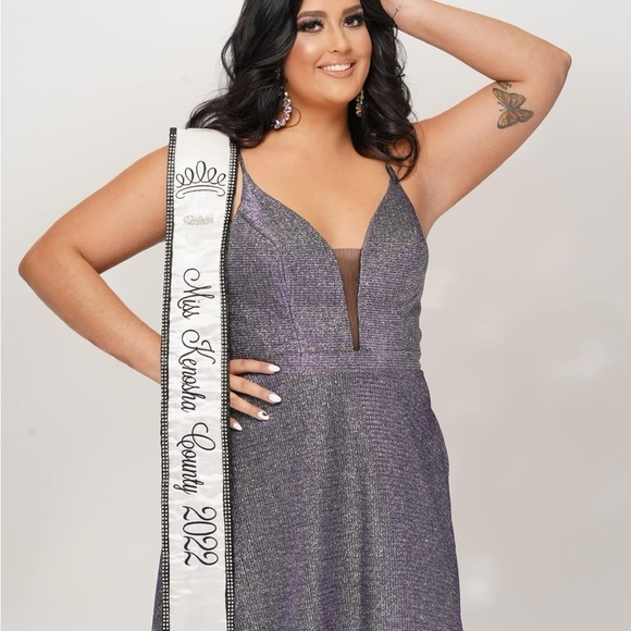 Dave and Johnny purple sparkly gown - Picture 3 of 3